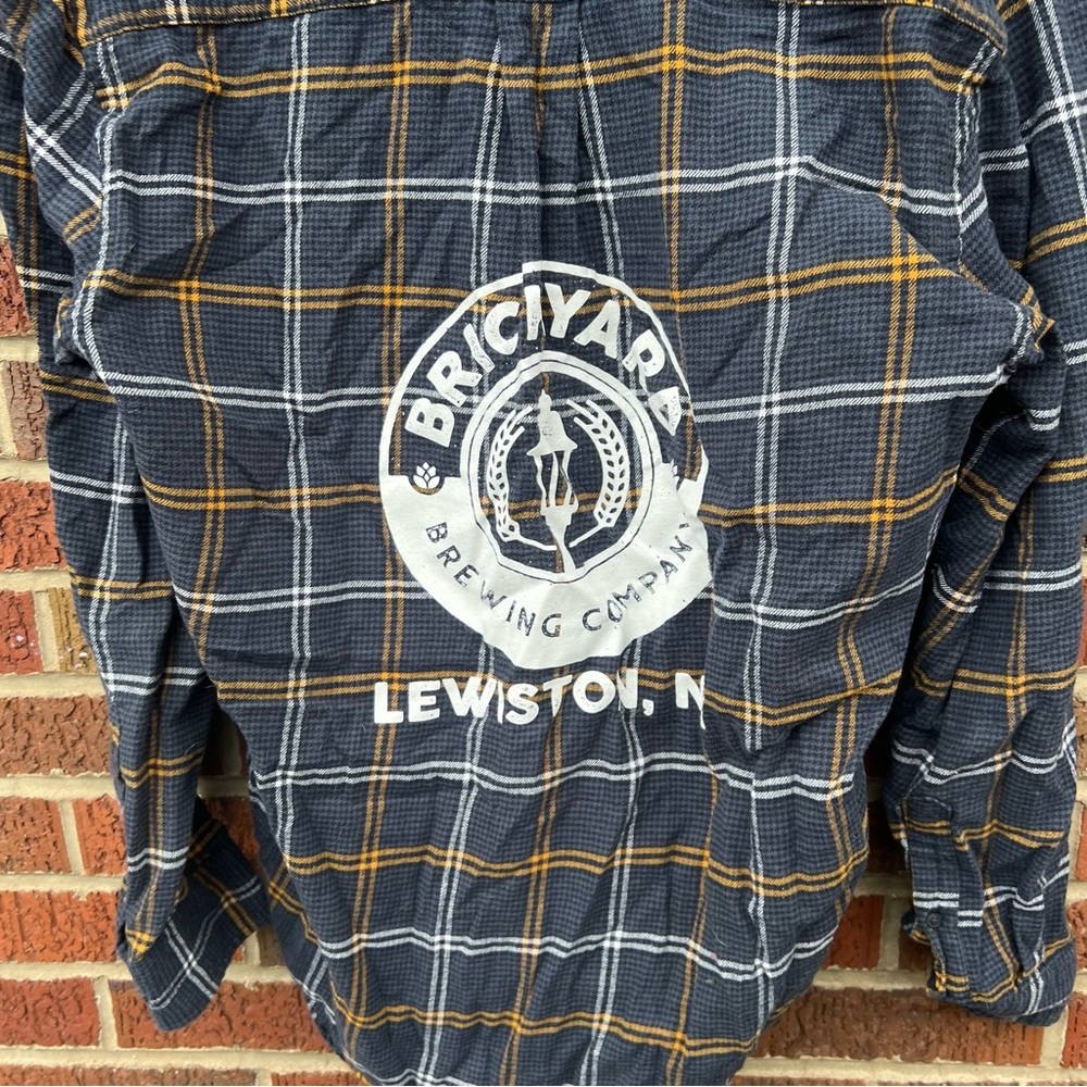 Croft & Barrow Brickyard Brewing Company Gray and Yellow Plaid Graphic Flannel - Picture 4 of 4